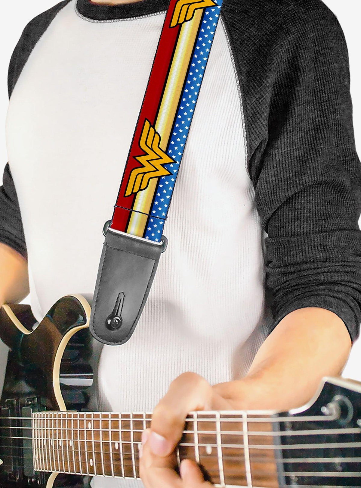 Correa para guitarra Wonder Woman con estrellas