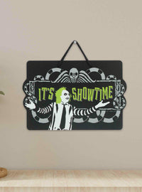 Letrero metálico colgante Beetlejuice: ¡Que comience el show!
