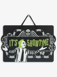 Letrero metálico colgante Beetlejuice: ¡Que comience el show!