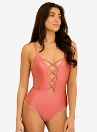 Traje de baño enterito Bliss rosa empolvado