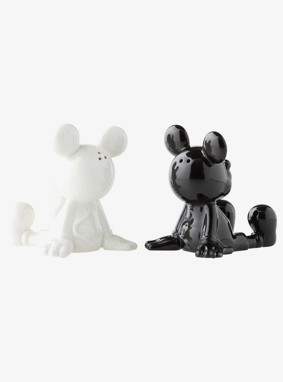 Saleros y pimenteros de Mickey Mouse blanco y negro
