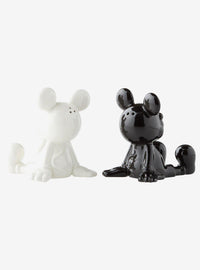 Saleros y pimenteros de Mickey Mouse blanco y negro