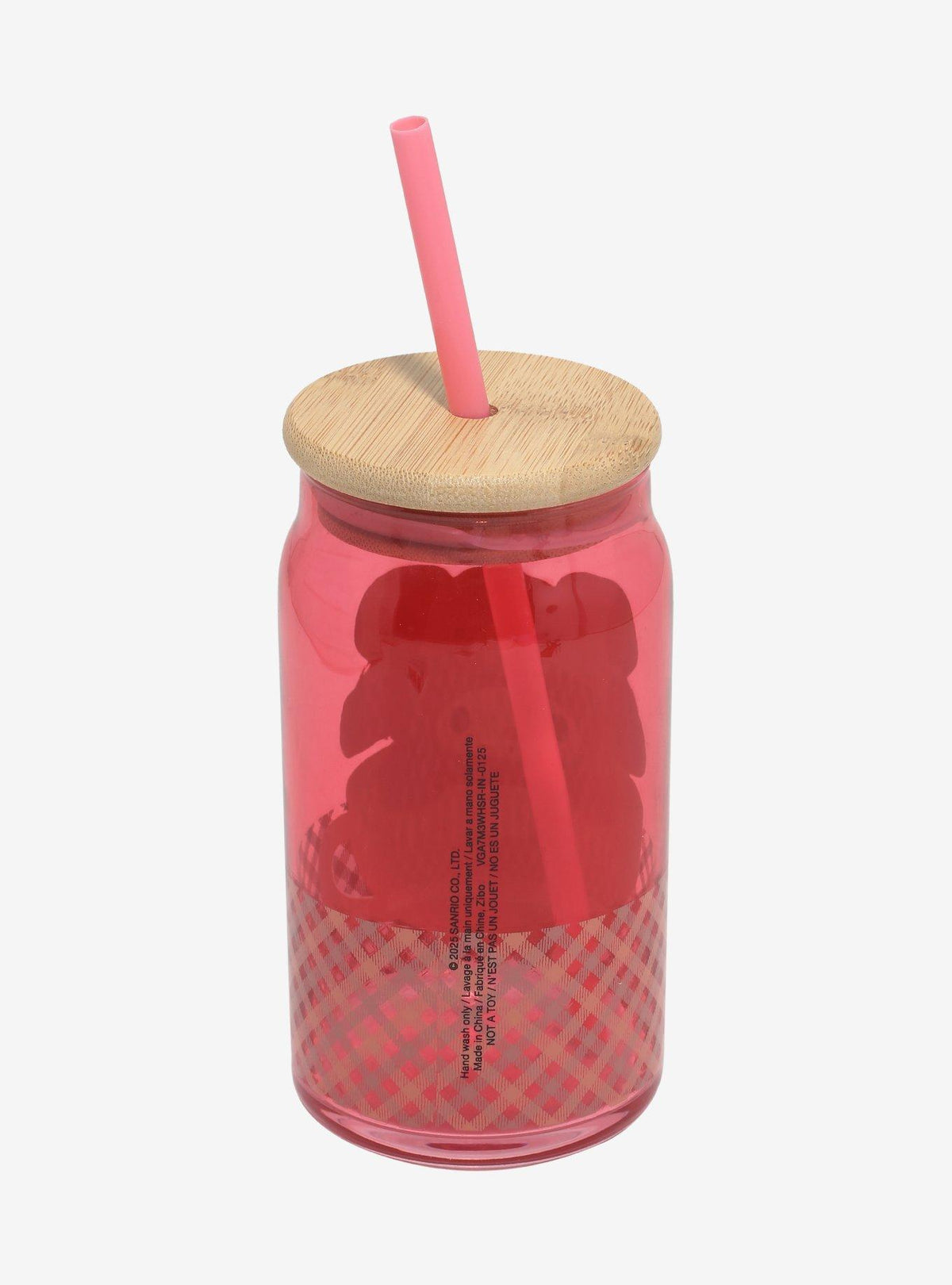 Vaso de vidrio My Melody Latte Bear con bombilla