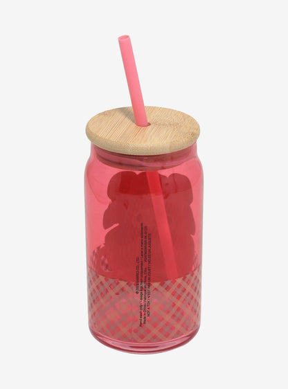 Vaso de vidrio My Melody Latte Bear con bombilla