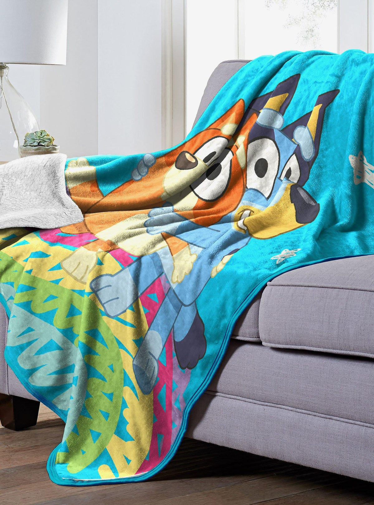 Manta Sherpa de tacto sedoso Bluey Togetherness