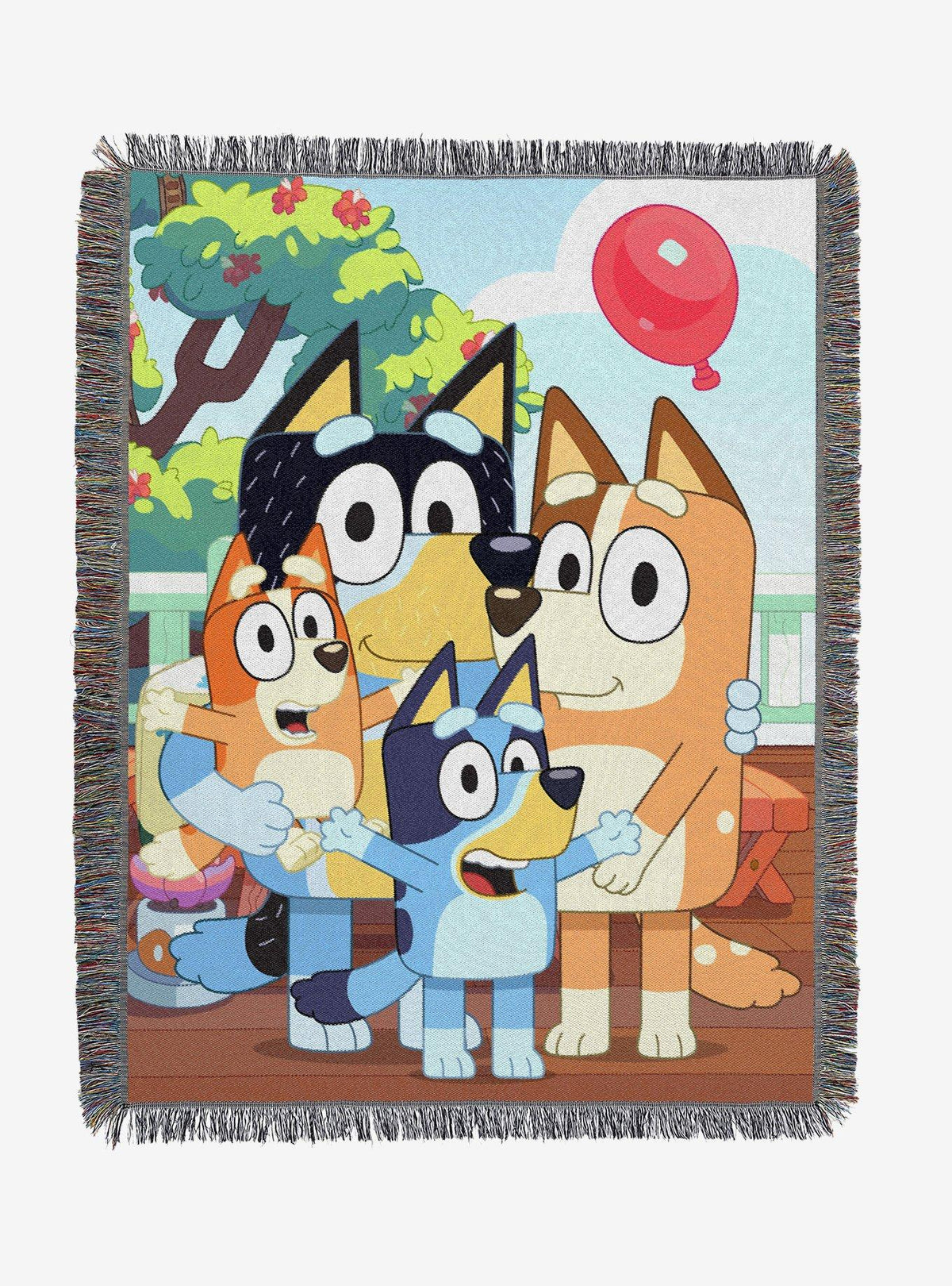 Manta tejida Bluey: Día en familia