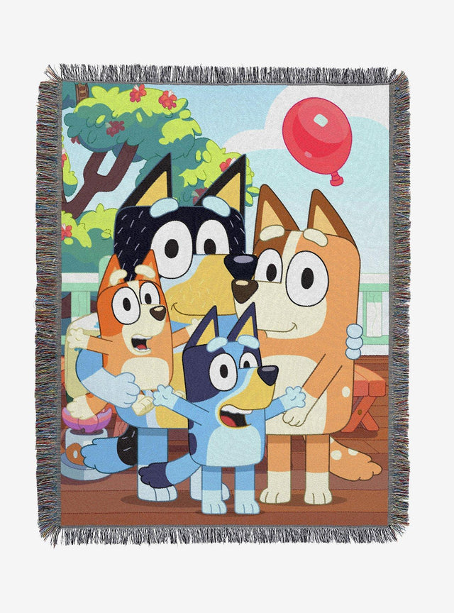 Manta tejida Bluey: Día en familia