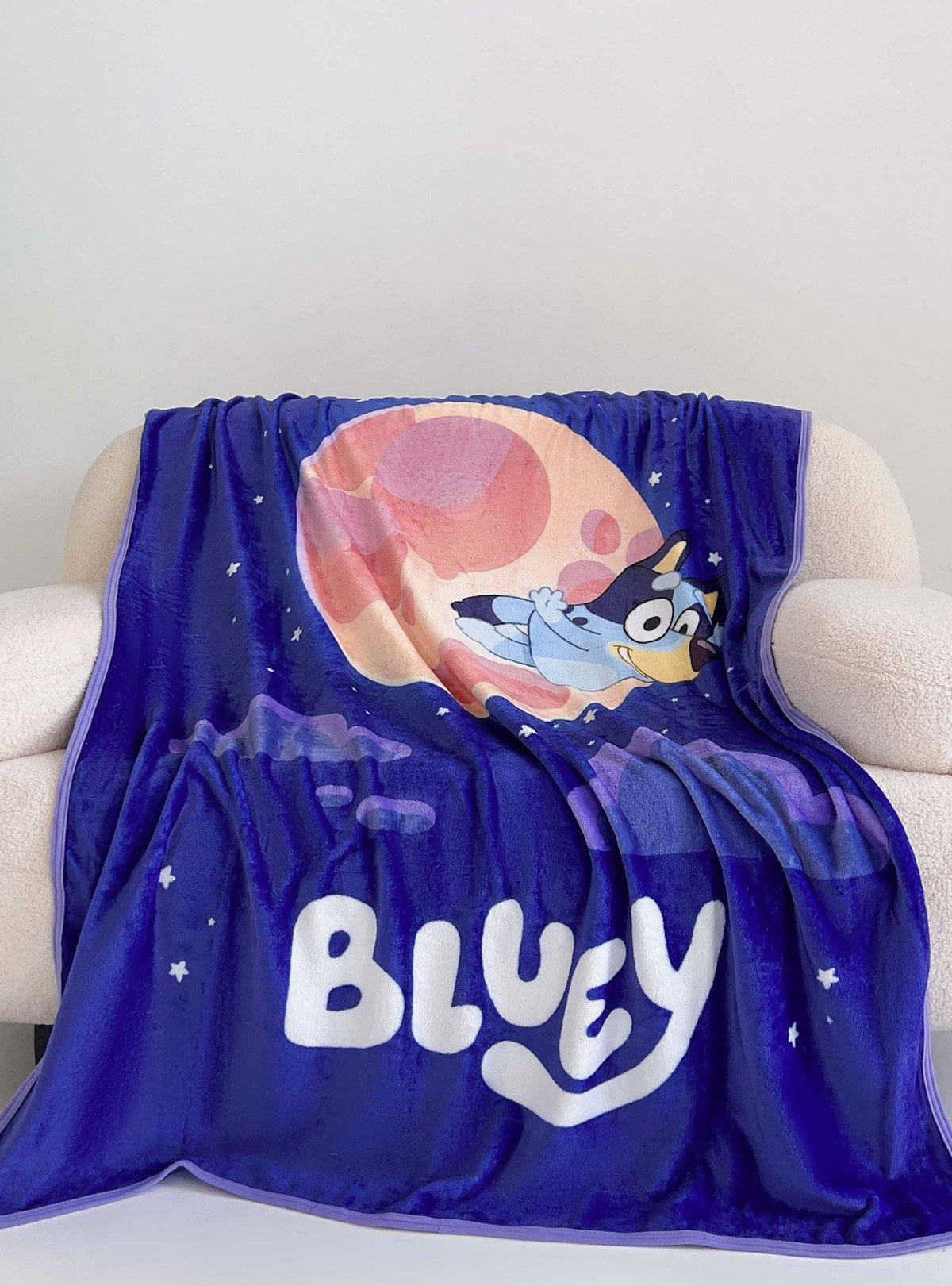 Manta Micro Raschel Bluey Sobre la Luna