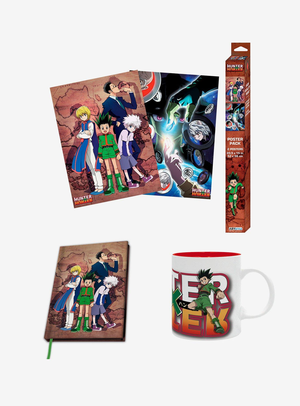 Set de taza, cuaderno y póster en caja Hunter x Hunter