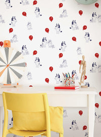 Papel mural autoadhesivo Bluey Keepy Uppy blanco