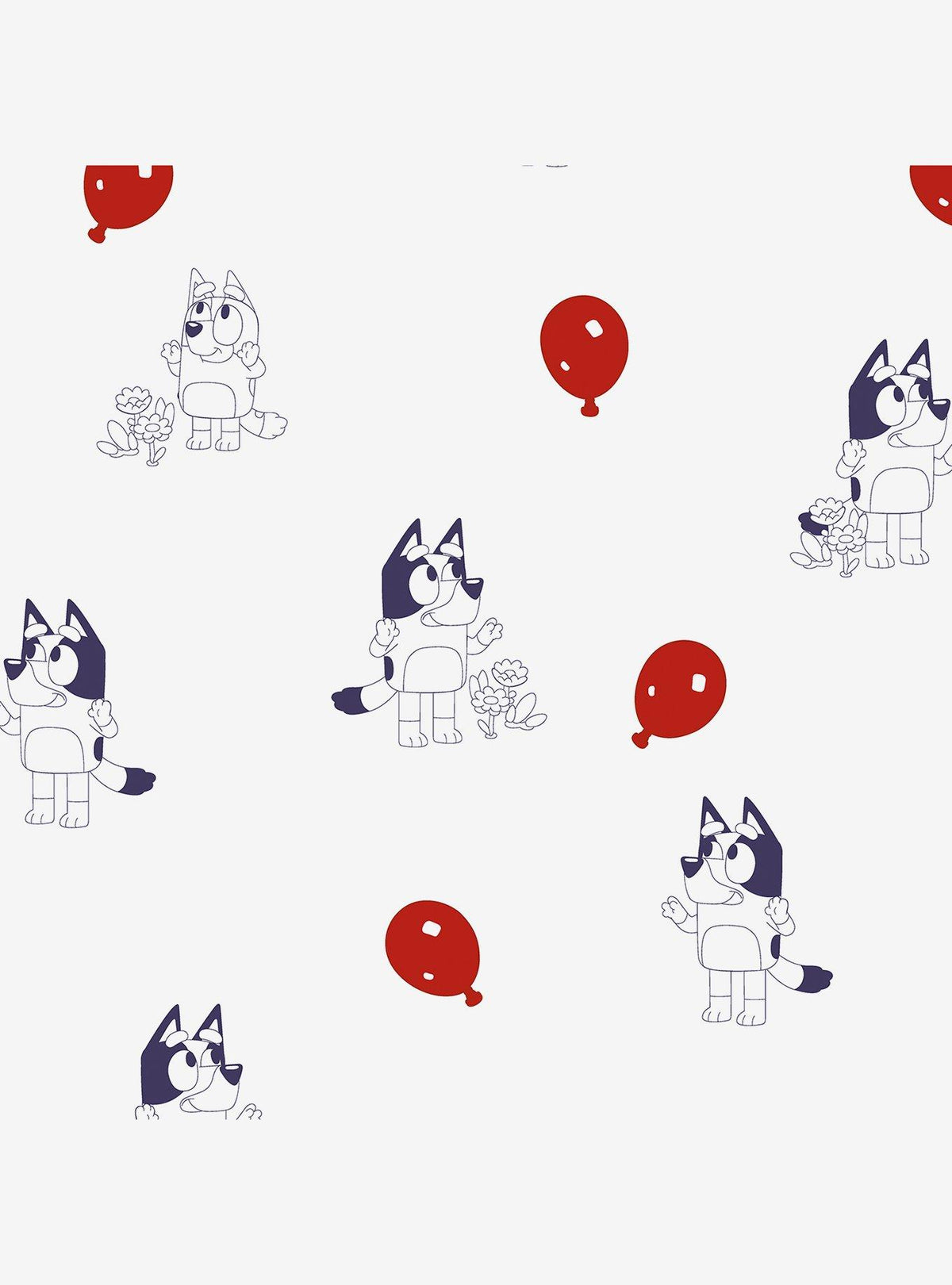 Papel mural autoadhesivo Bluey Keepy Uppy blanco
