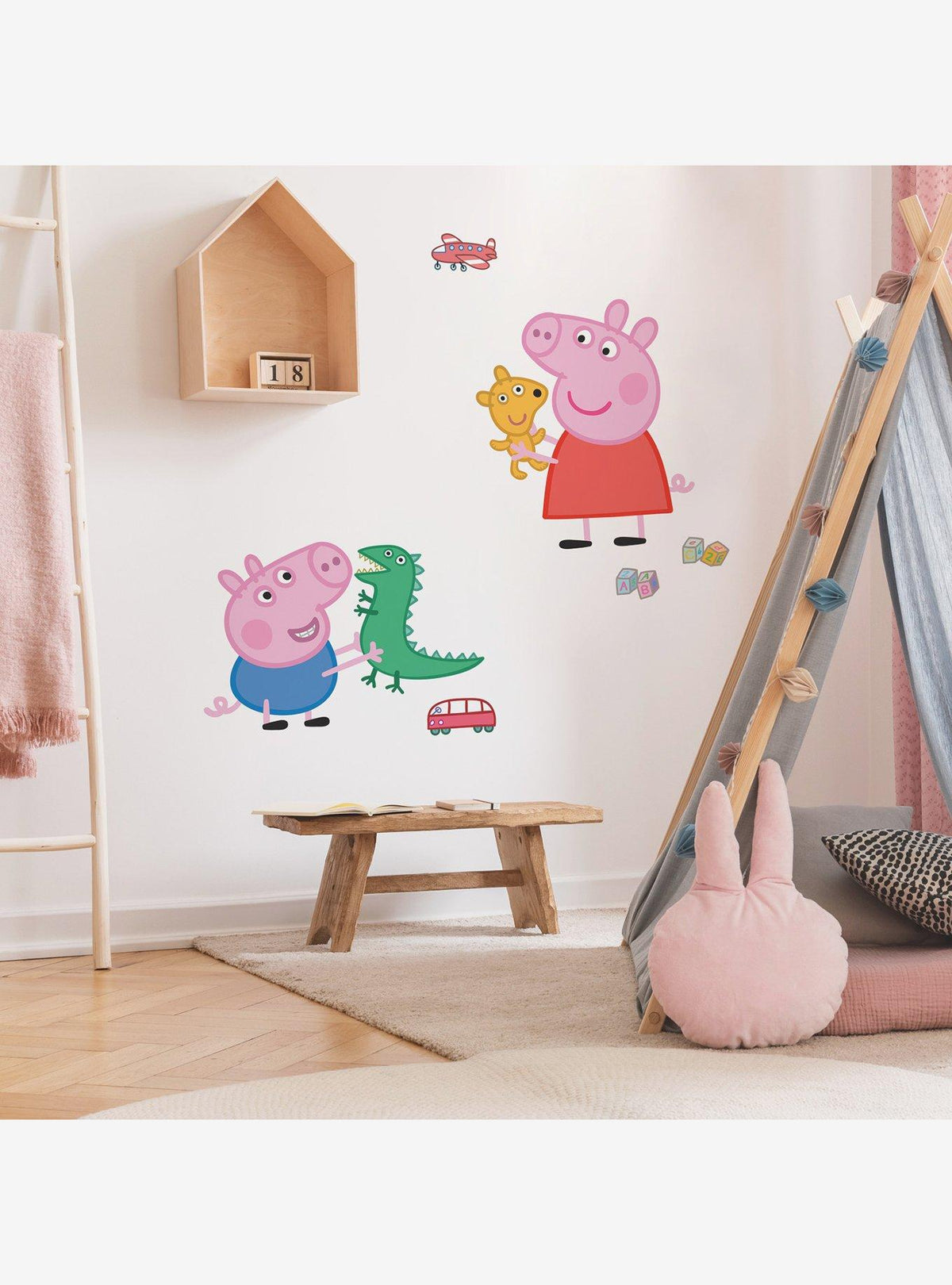 Peppa Pig y George: adhesivos murales gigantes