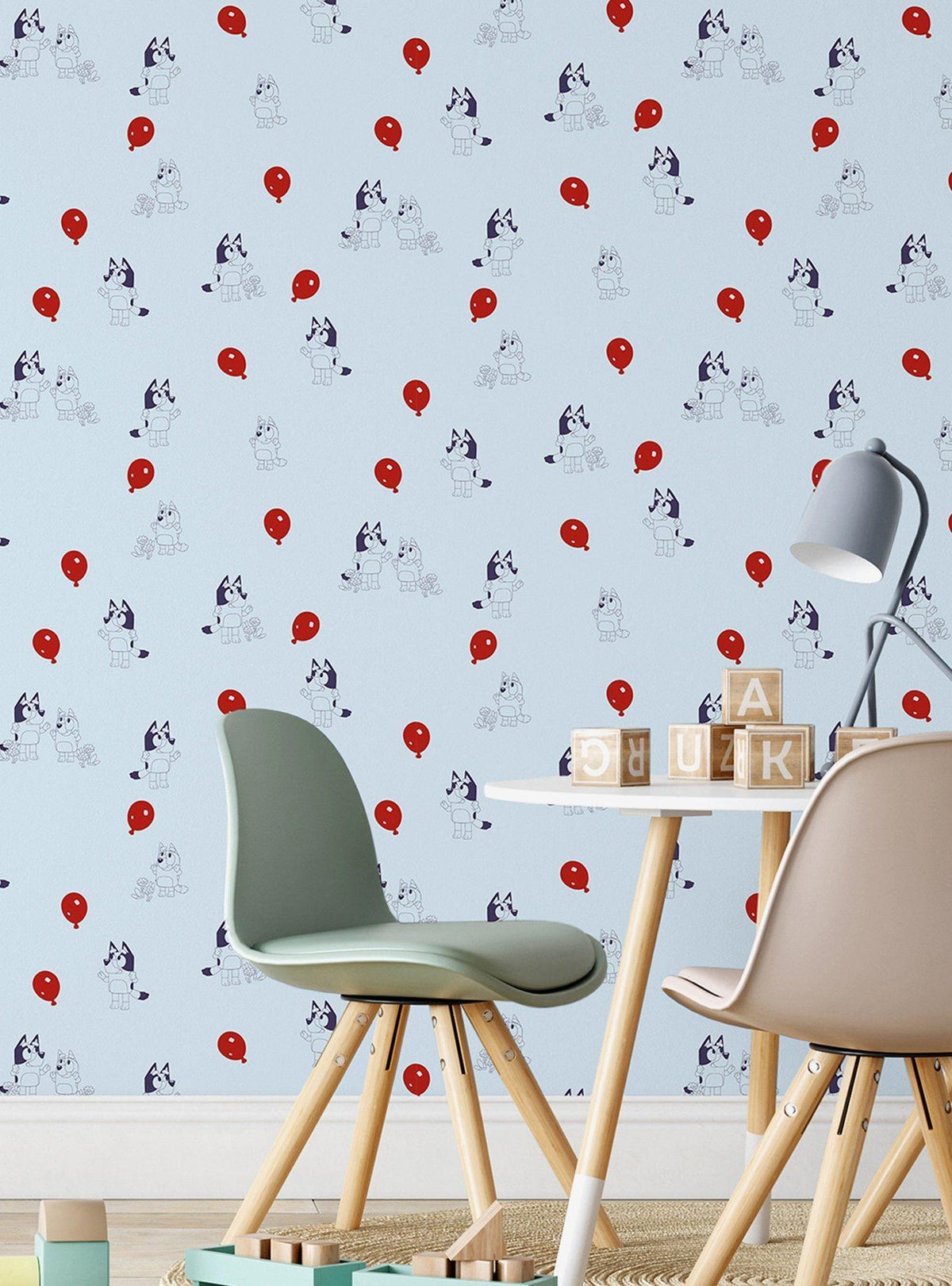 Papel mural adhesivo Bluey: Bluey y Bingo