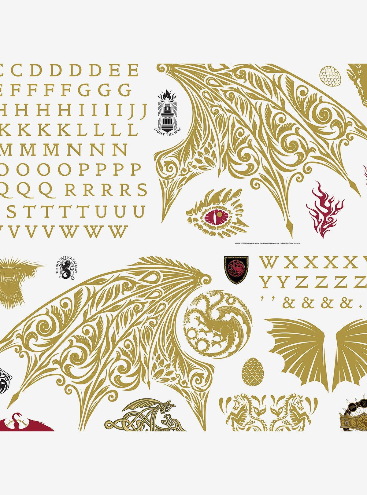 Adhesivos de muro dorados House of the Dragon