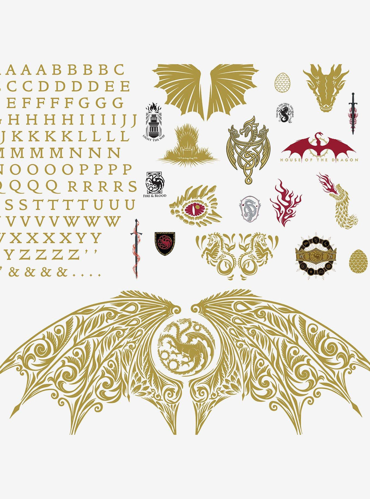 Adhesivos de muro dorados House of the Dragon