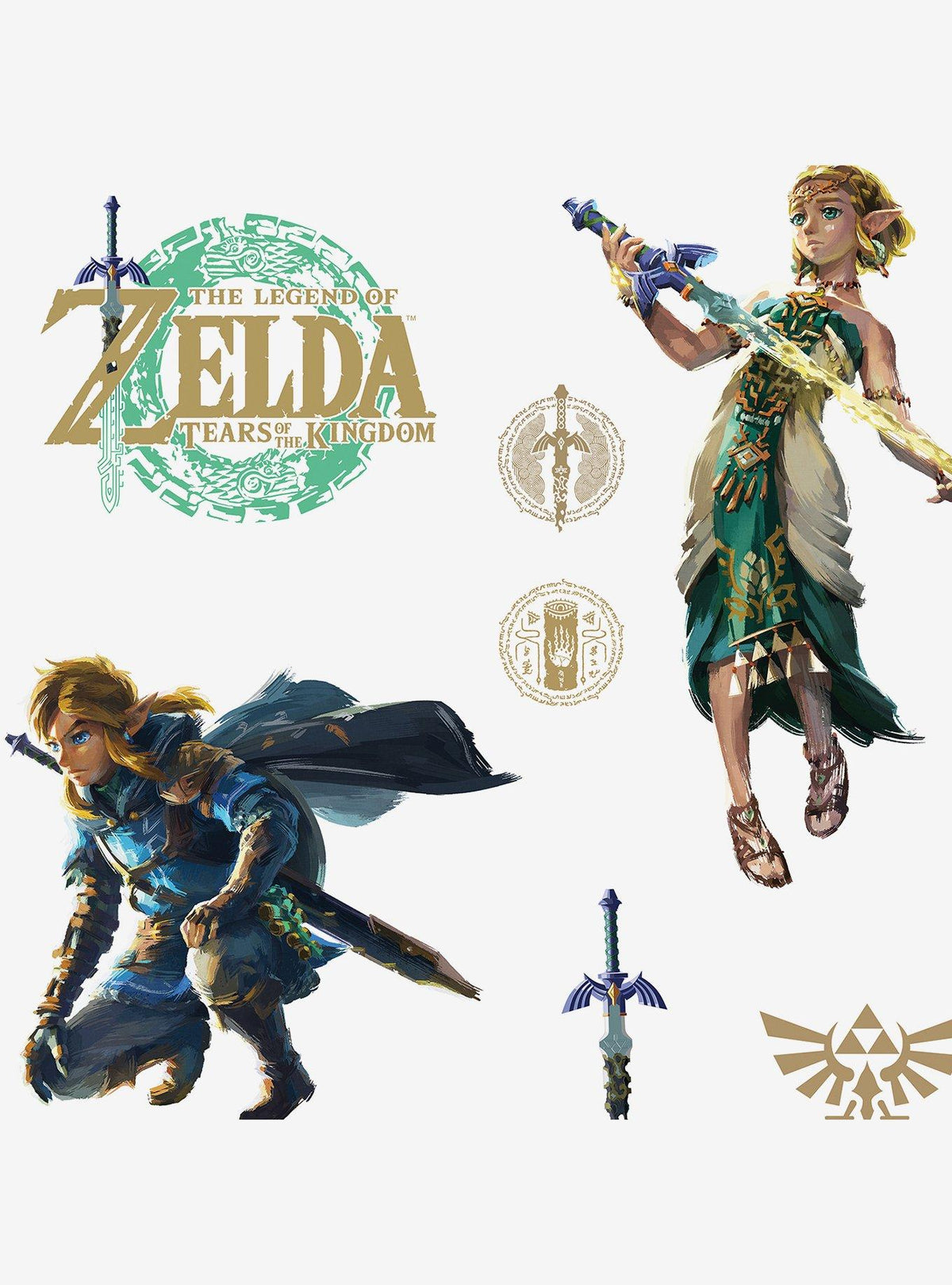The Legend of Zelda: Tears of the Kingdom - Adhesivos Zelda y Link
