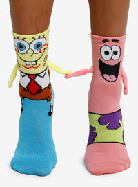 Calcetines disparejos de Bob Esponja y Patricio con imanes