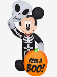 Decoración inflable de Mickey Mouse esqueleto con calabaza