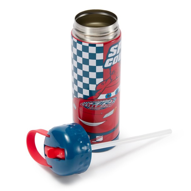 Botella de acero inoxidable de Lightning McQueen con bombilla