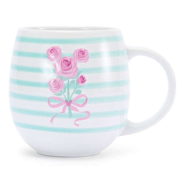 Taza de Mickey Mouse con rosa y cinta