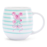 Taza de Mickey Mouse con rosa y cinta