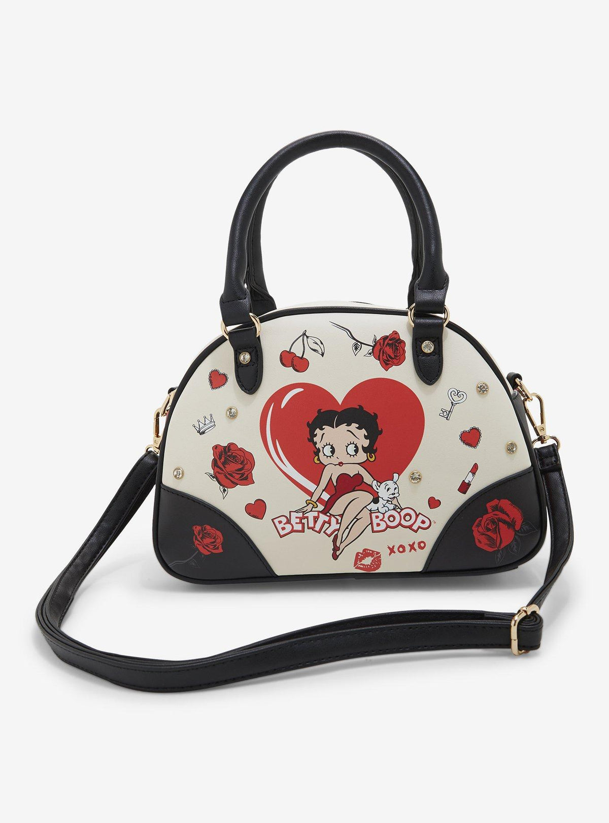 Cartera tipo bowling Betty Boop con strass