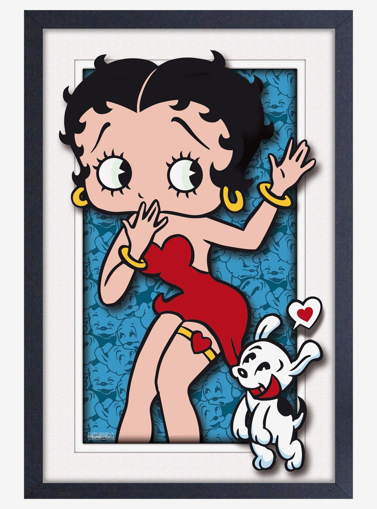 Póster enmarcado Betty Boop Dog Love