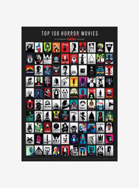 Póster raspable de las 100 mejores películas de terror