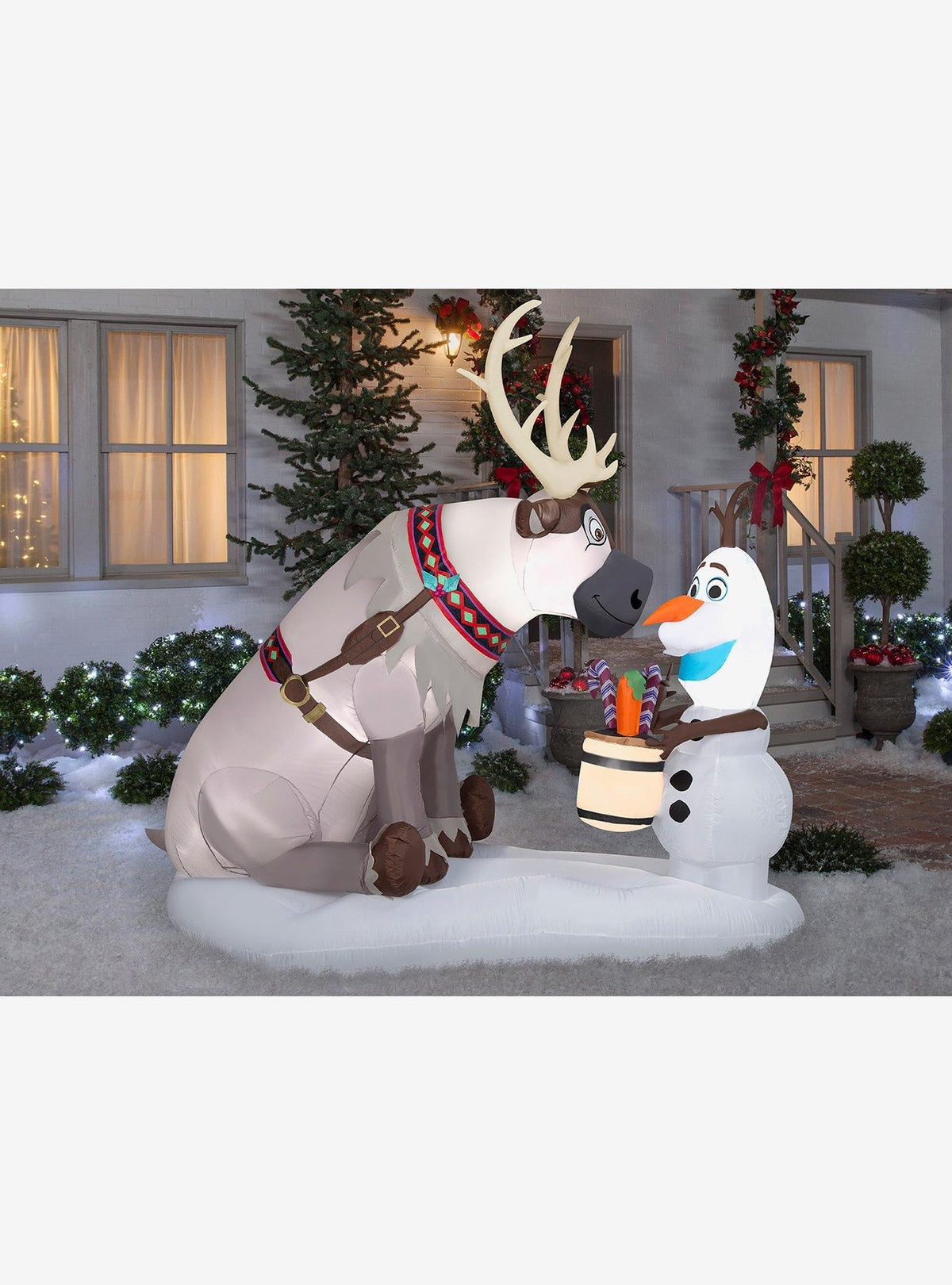 Inflable navideño de Frozen con Olaf y Sven