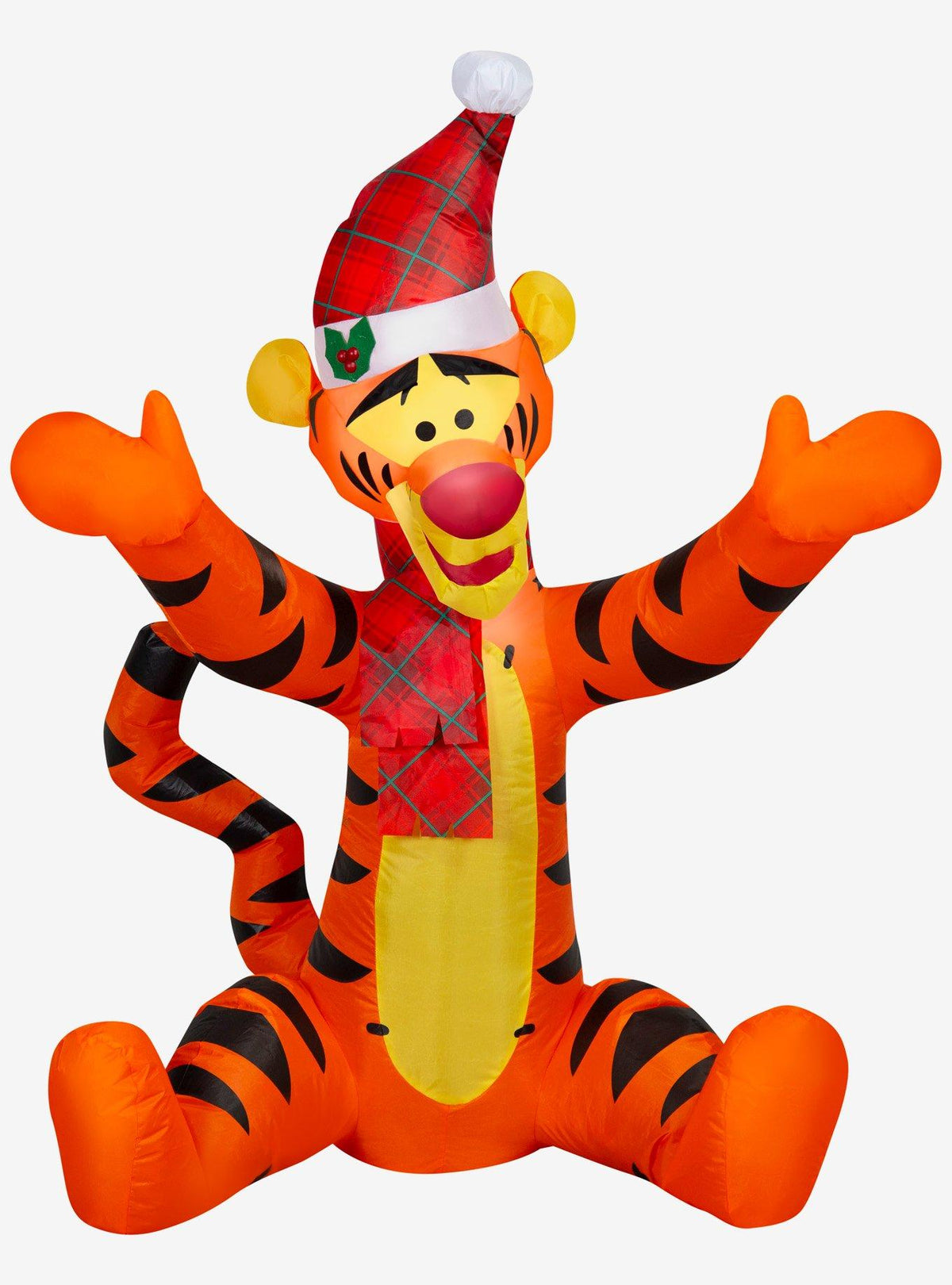 Inflable navideño de Tigger con gorro de Santa