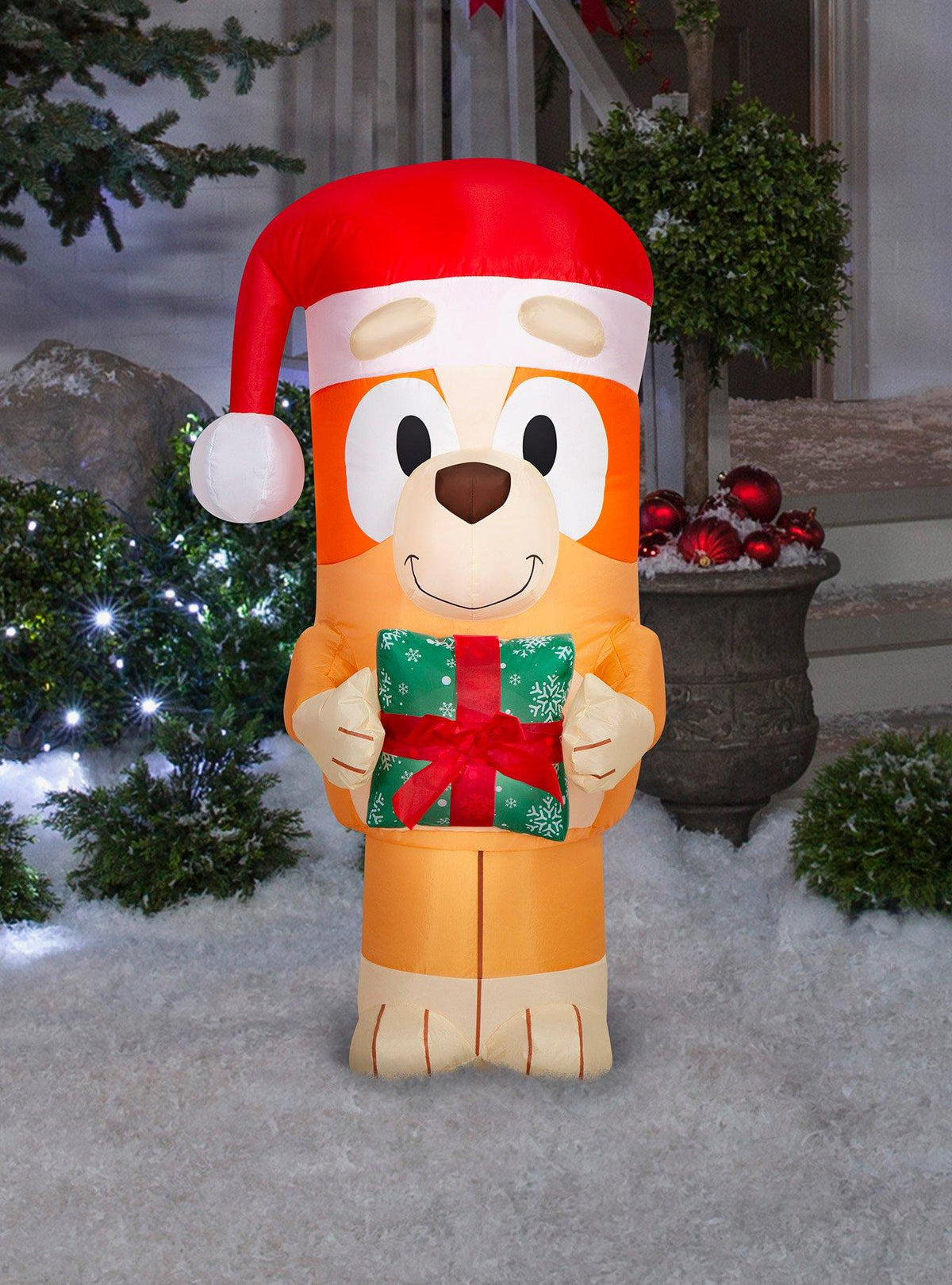 Inflable navideño de Bingo con regalo