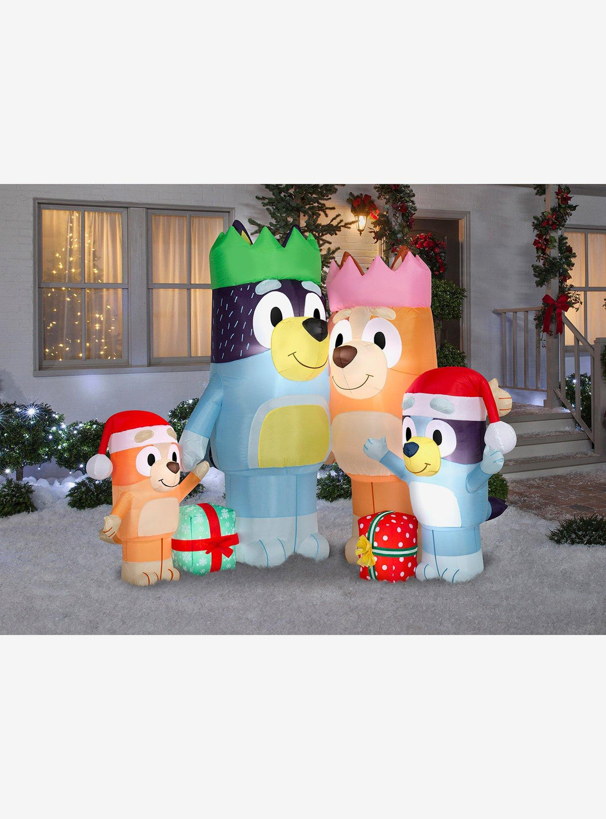 Inflable navideño de Bluey y su familia