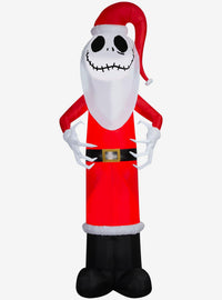 Inflable gigante de Jack Skellington con traje de Santa
