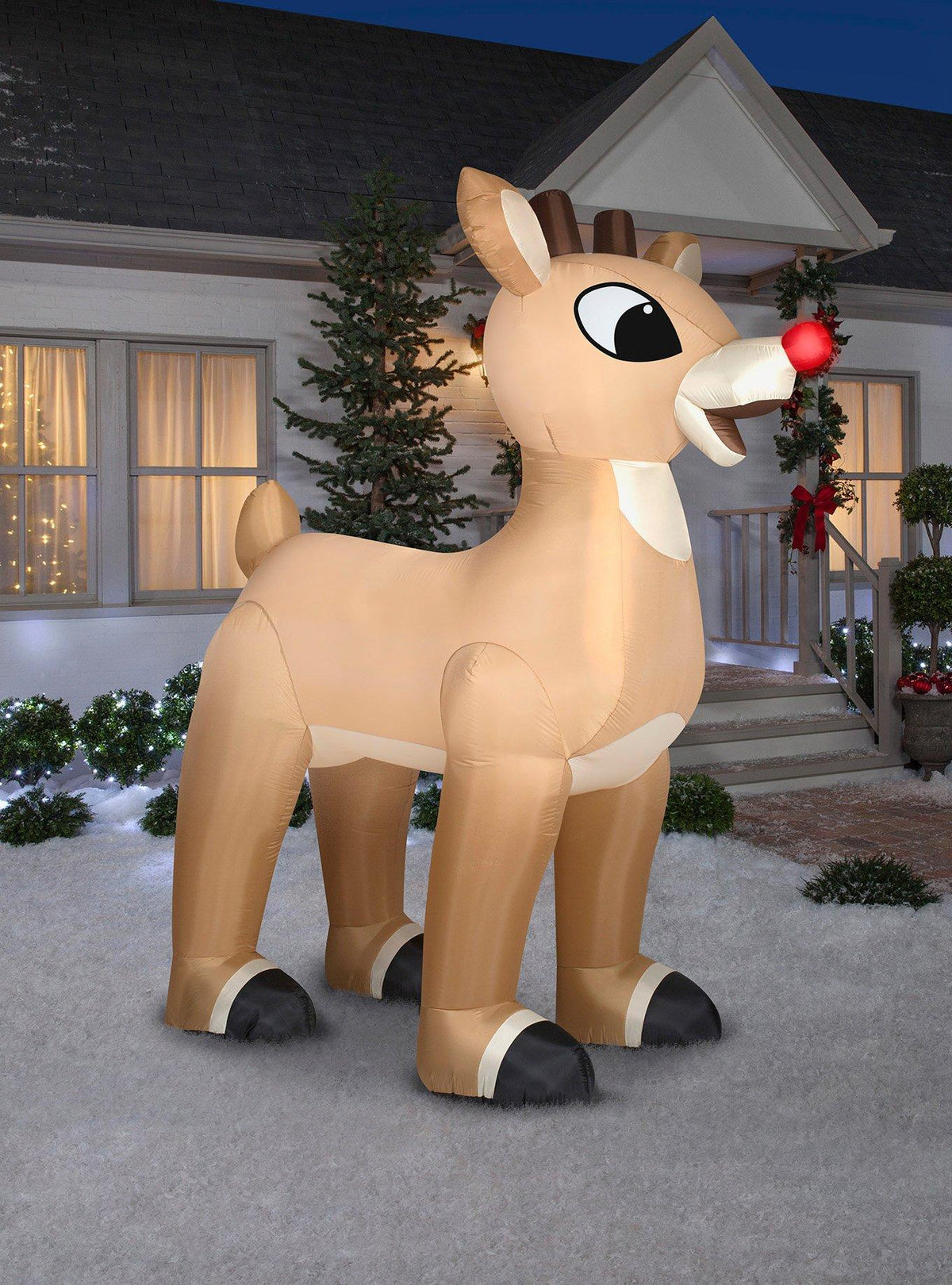 Rudolph, el reno de nariz roja, inflable gigante
