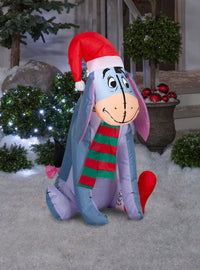 Eeyore inflable con gorro de Navidad