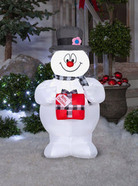 Frosty the Snowman inflable con bufanda