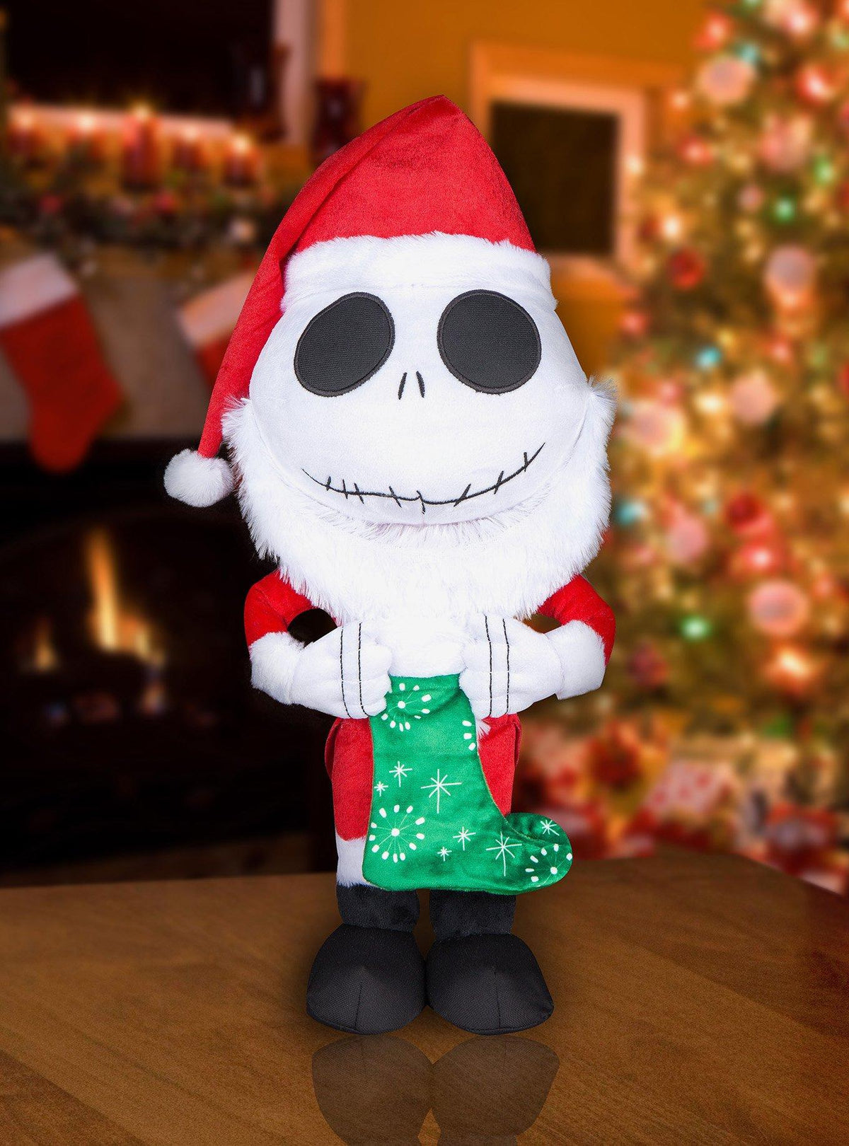 Jack Skellington con traje de Santa, adorno navideño