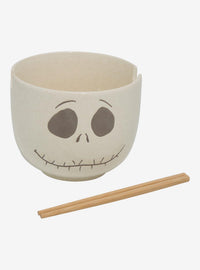 Tazón de ramen Jack Skellington con palillos