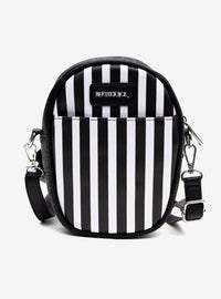 Cartera cruzada Beetlejuice con rostro chibi sonriente