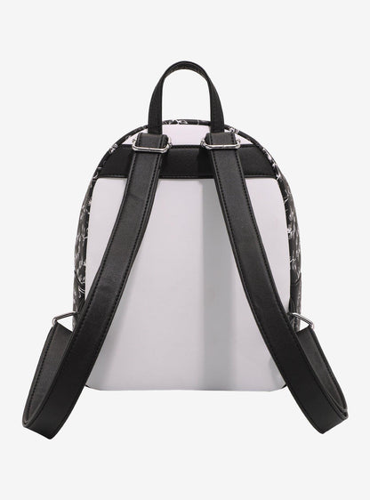 Mochila mini negra y blanca de Alice in Wonderland