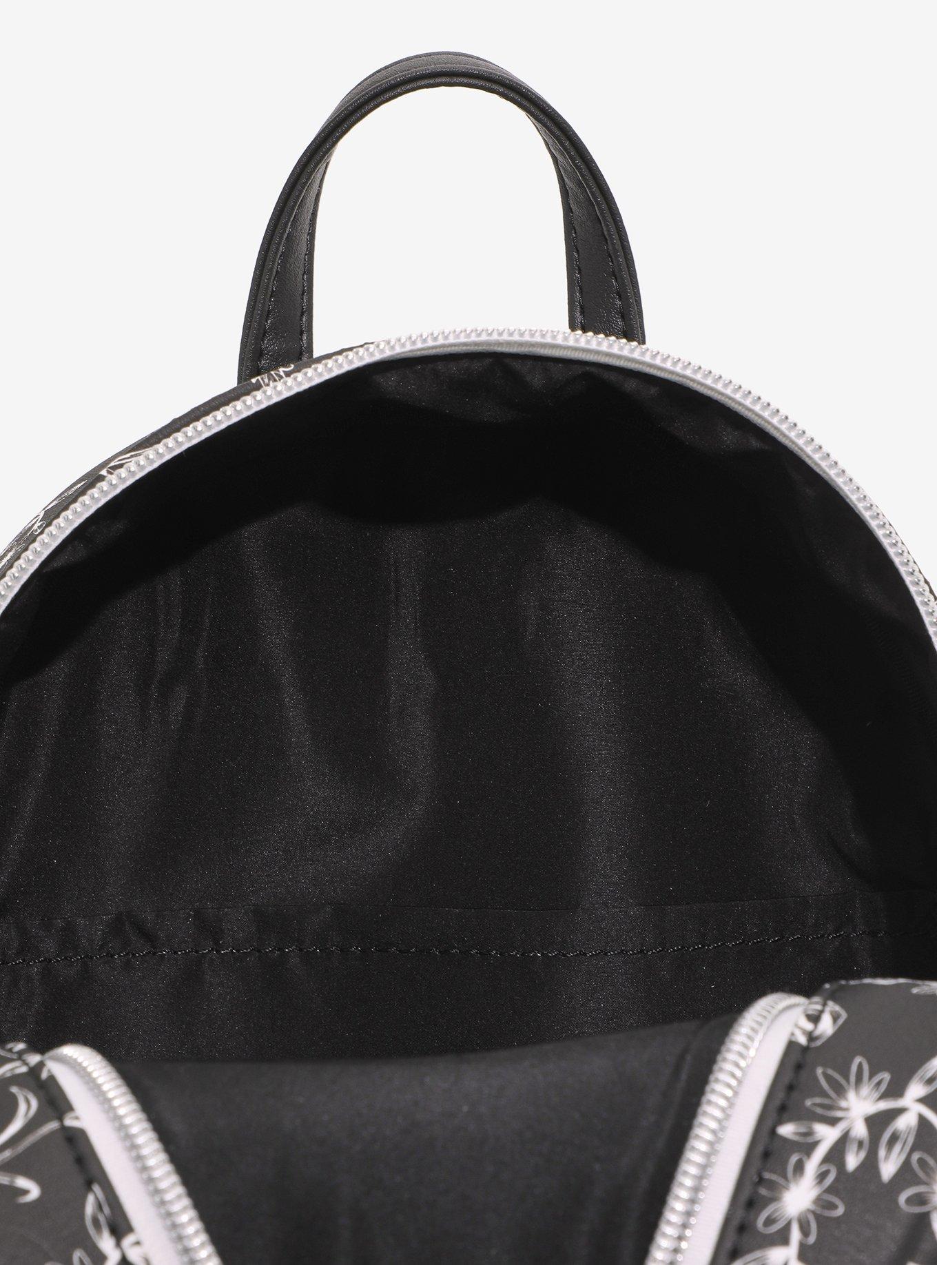 Mochila mini negra y blanca de Alice in Wonderland