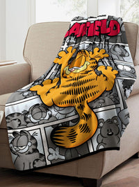 Manta Garfield con diseño de arañazo y sonrisa
