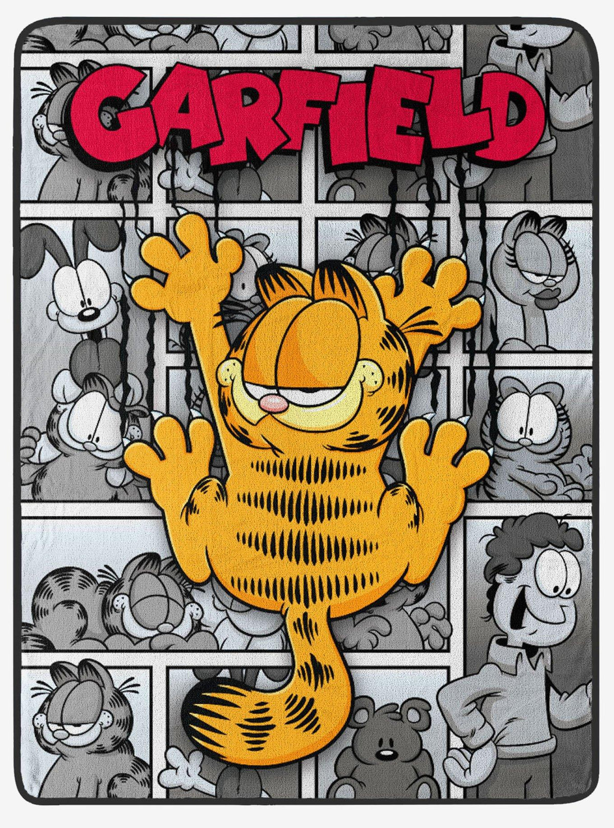 Manta Garfield con diseño de arañazo y sonrisa