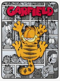 Manta Garfield con diseño de arañazo y sonrisa