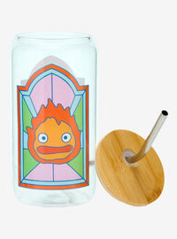 Vaso de vidrio Howl's Moving Castle con diseño de Calcifer