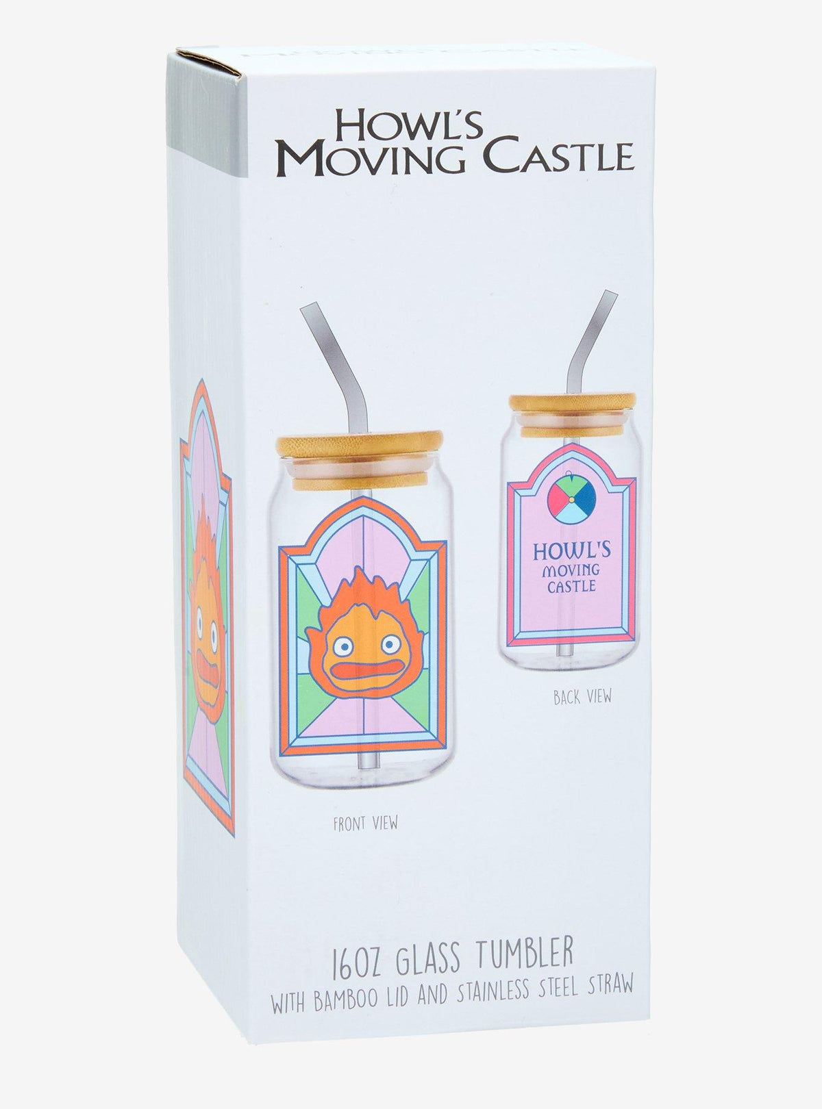 Vaso de vidrio Howl's Moving Castle con diseño de Calcifer
