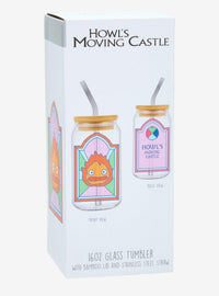 Vaso de vidrio Howl's Moving Castle con diseño de Calcifer