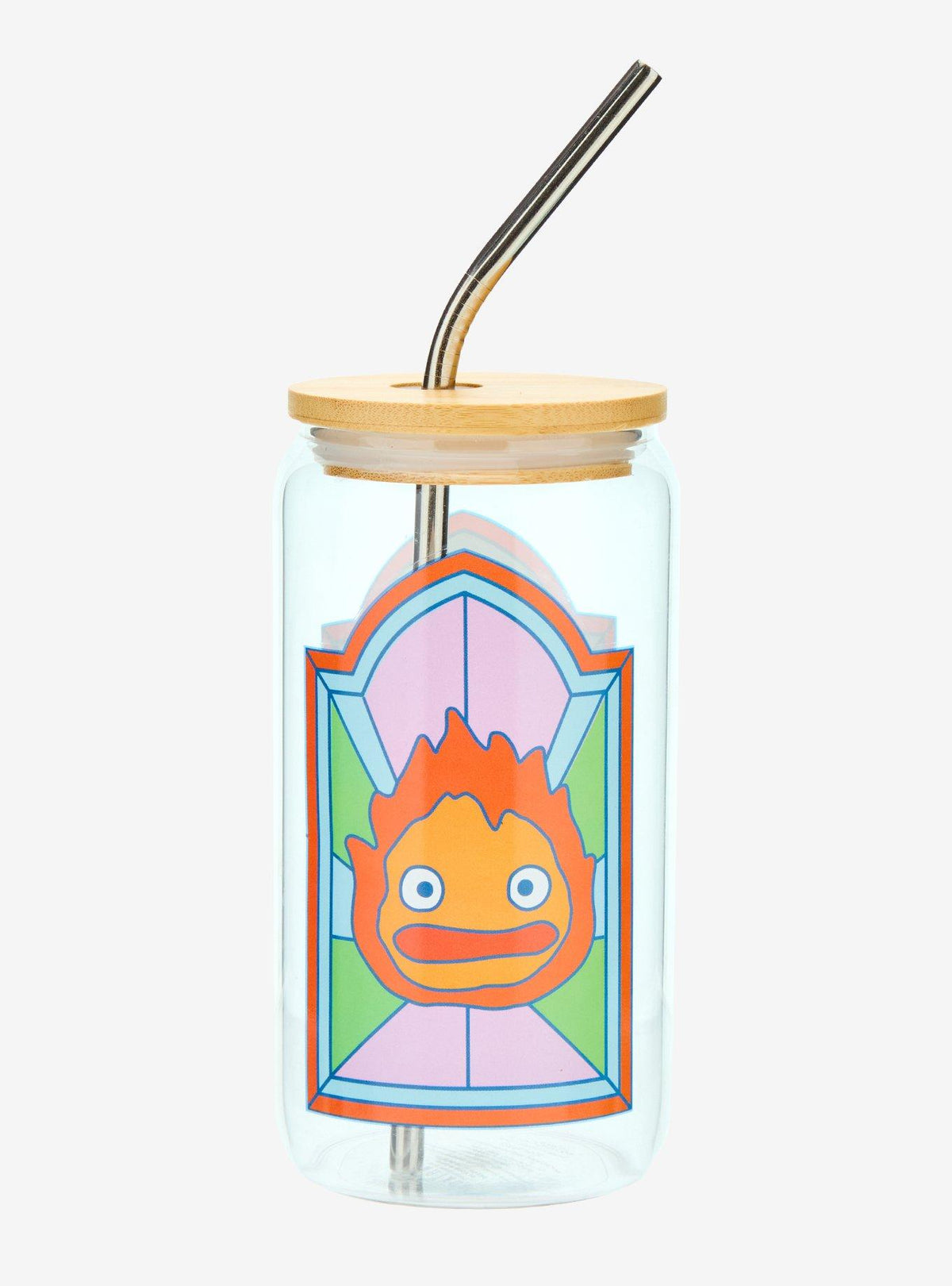 Vaso de vidrio Howl's Moving Castle con diseño de Calcifer