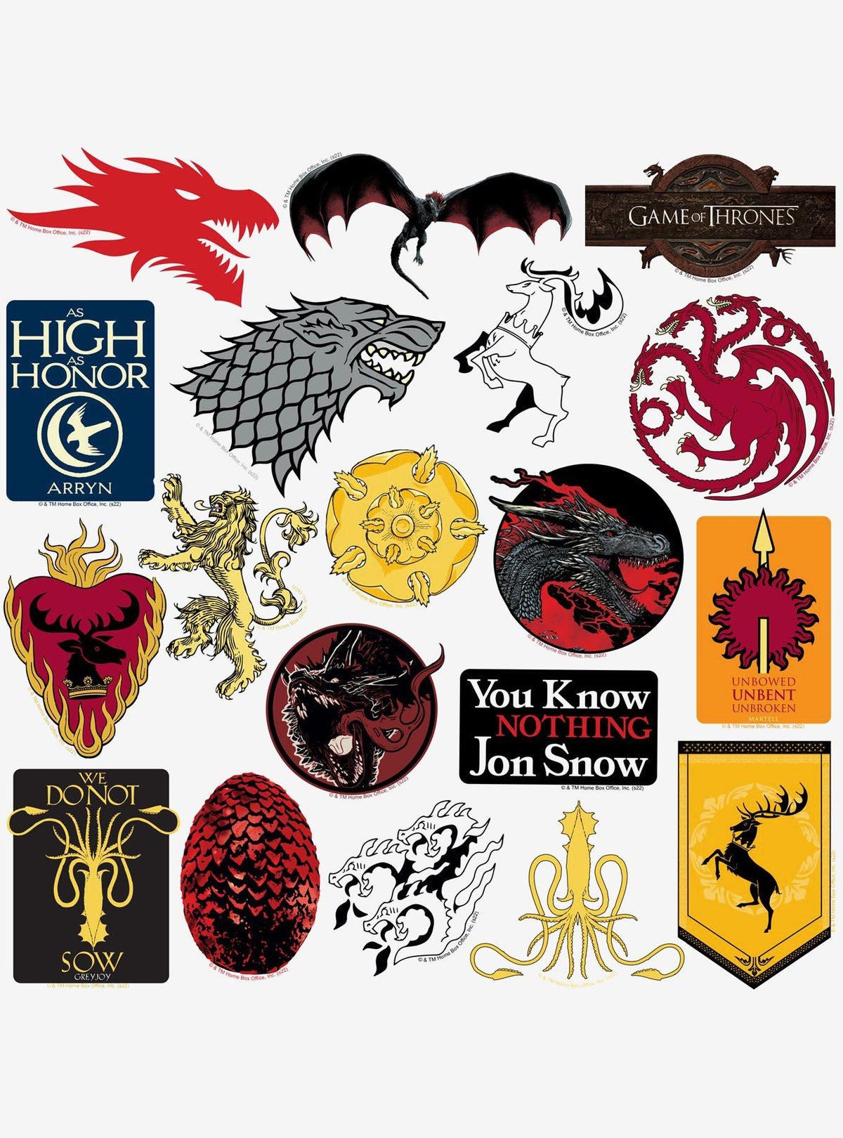 Pack de stickers Game of Thrones