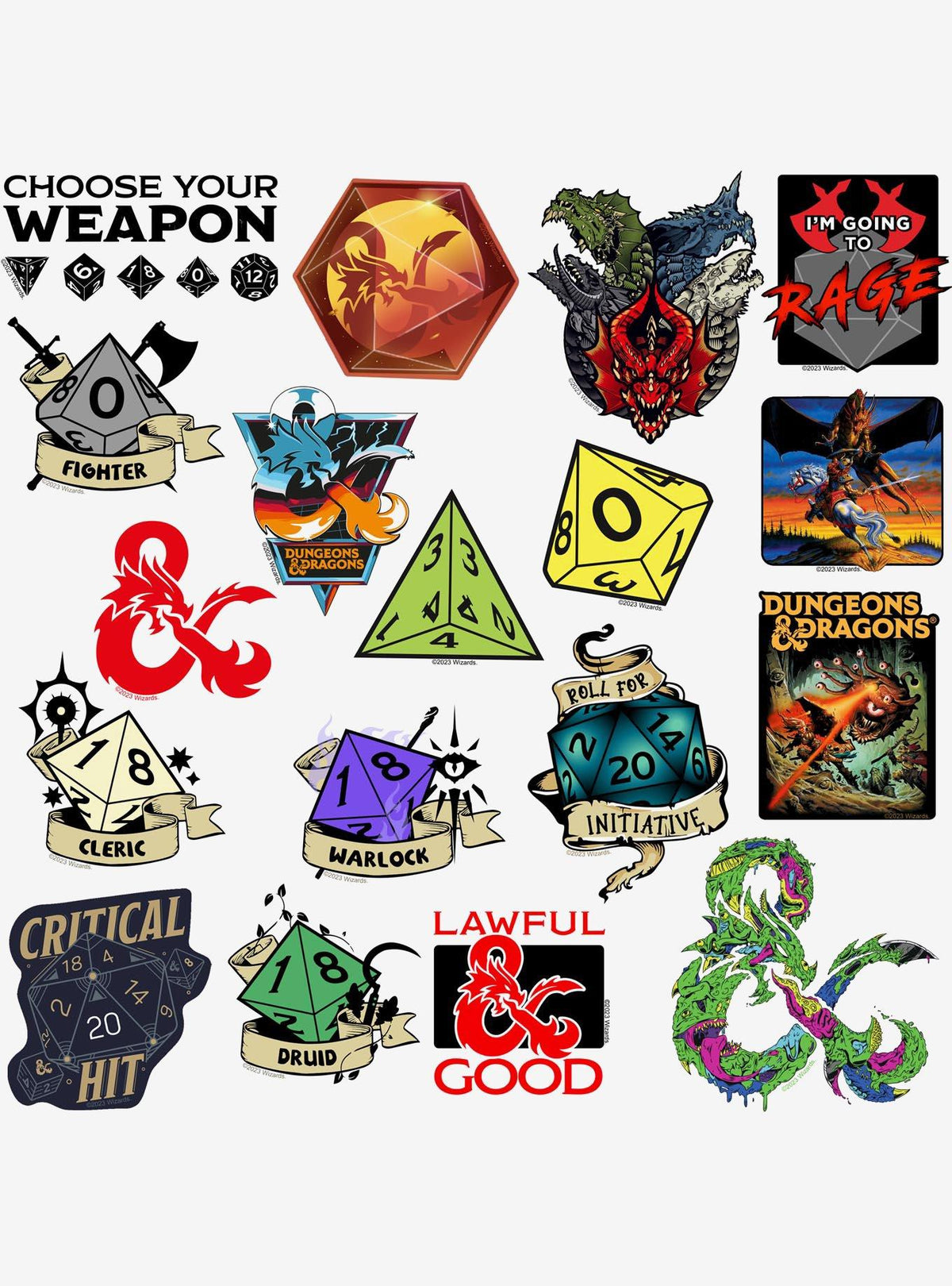 Set de stickers de Dungeons & Dragons